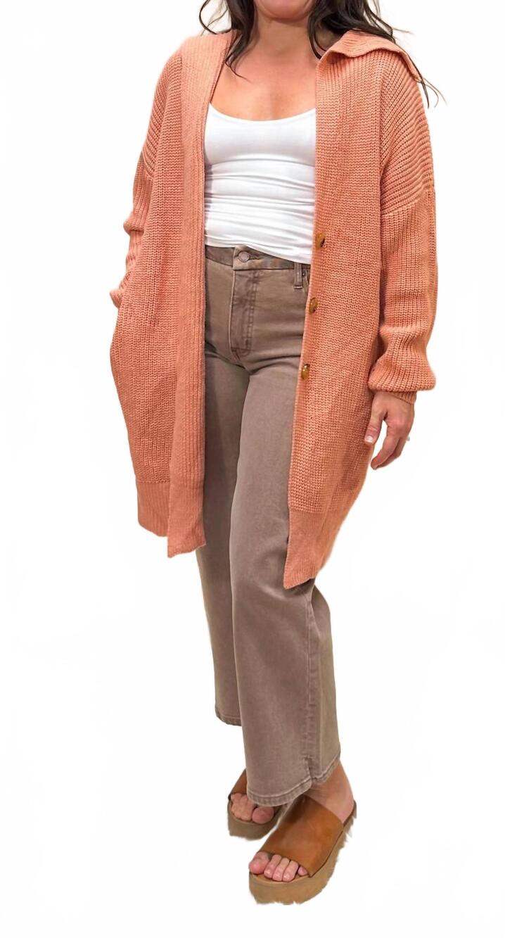 NEW LILY CLOTHING dreamy cardigan with pockets in dusty rose